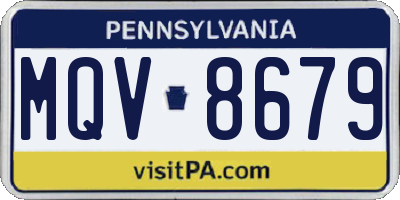 PA license plate MQV8679