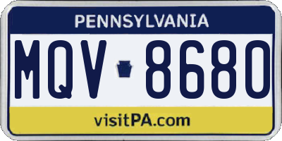 PA license plate MQV8680