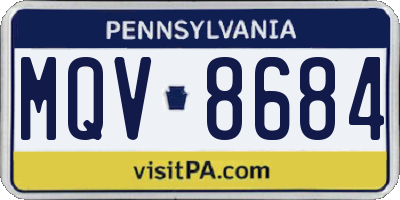 PA license plate MQV8684