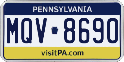 PA license plate MQV8690