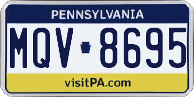 PA license plate MQV8695
