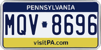 PA license plate MQV8696