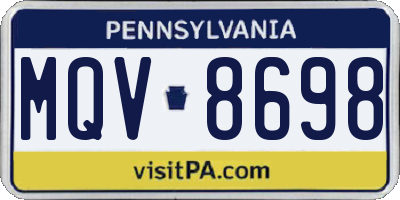 PA license plate MQV8698