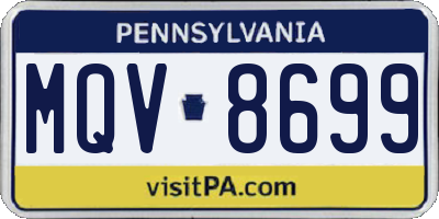 PA license plate MQV8699