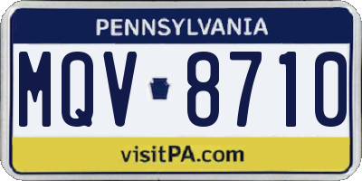 PA license plate MQV8710