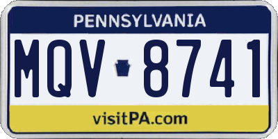 PA license plate MQV8741