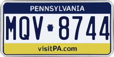 PA license plate MQV8744