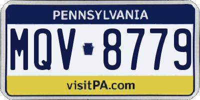 PA license plate MQV8779
