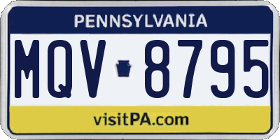 PA license plate MQV8795