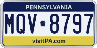 PA license plate MQV8797