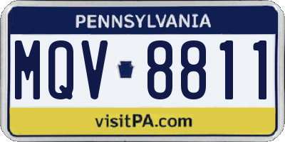 PA license plate MQV8811