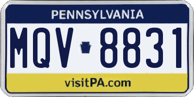 PA license plate MQV8831