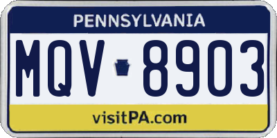 PA license plate MQV8903