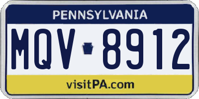 PA license plate MQV8912