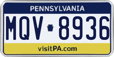 PA license plate MQV8936