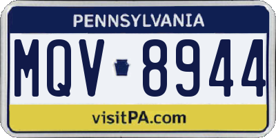 PA license plate MQV8944