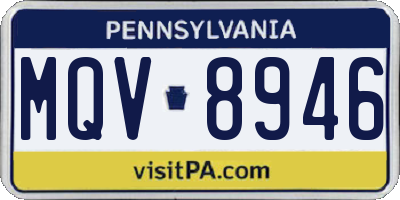 PA license plate MQV8946