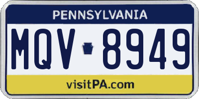PA license plate MQV8949