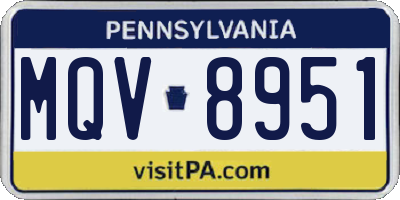 PA license plate MQV8951