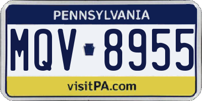PA license plate MQV8955
