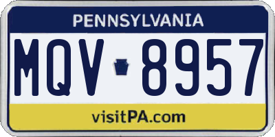 PA license plate MQV8957