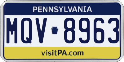 PA license plate MQV8963