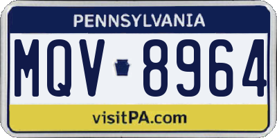 PA license plate MQV8964