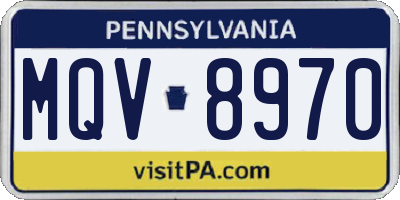 PA license plate MQV8970
