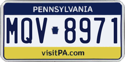 PA license plate MQV8971