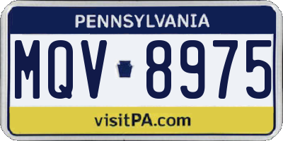 PA license plate MQV8975