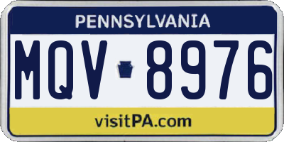 PA license plate MQV8976