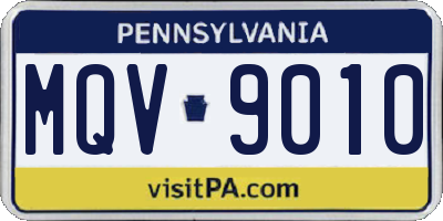 PA license plate MQV9010