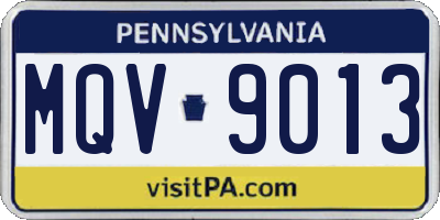 PA license plate MQV9013
