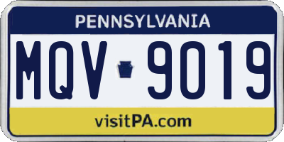 PA license plate MQV9019