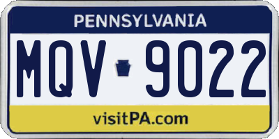 PA license plate MQV9022