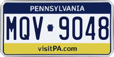 PA license plate MQV9048