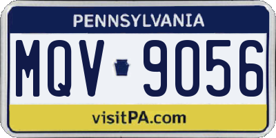 PA license plate MQV9056