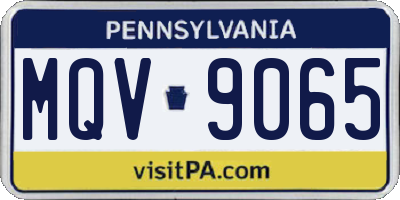 PA license plate MQV9065