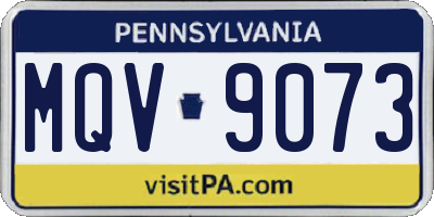 PA license plate MQV9073