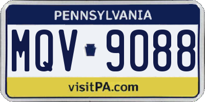 PA license plate MQV9088