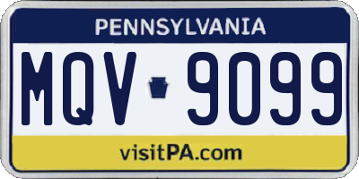 PA license plate MQV9099