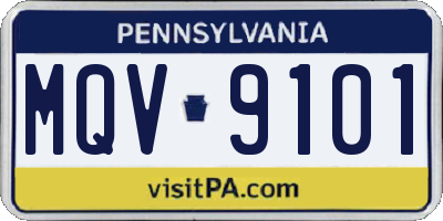 PA license plate MQV9101