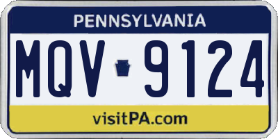PA license plate MQV9124