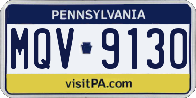 PA license plate MQV9130