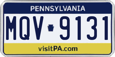 PA license plate MQV9131