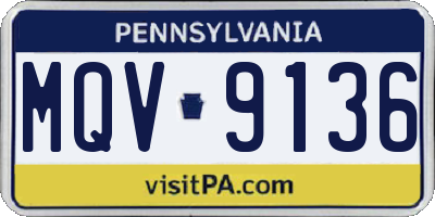 PA license plate MQV9136