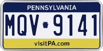 PA license plate MQV9141