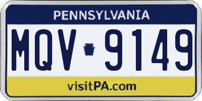 PA license plate MQV9149
