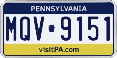 PA license plate MQV9151