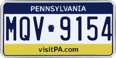 PA license plate MQV9154